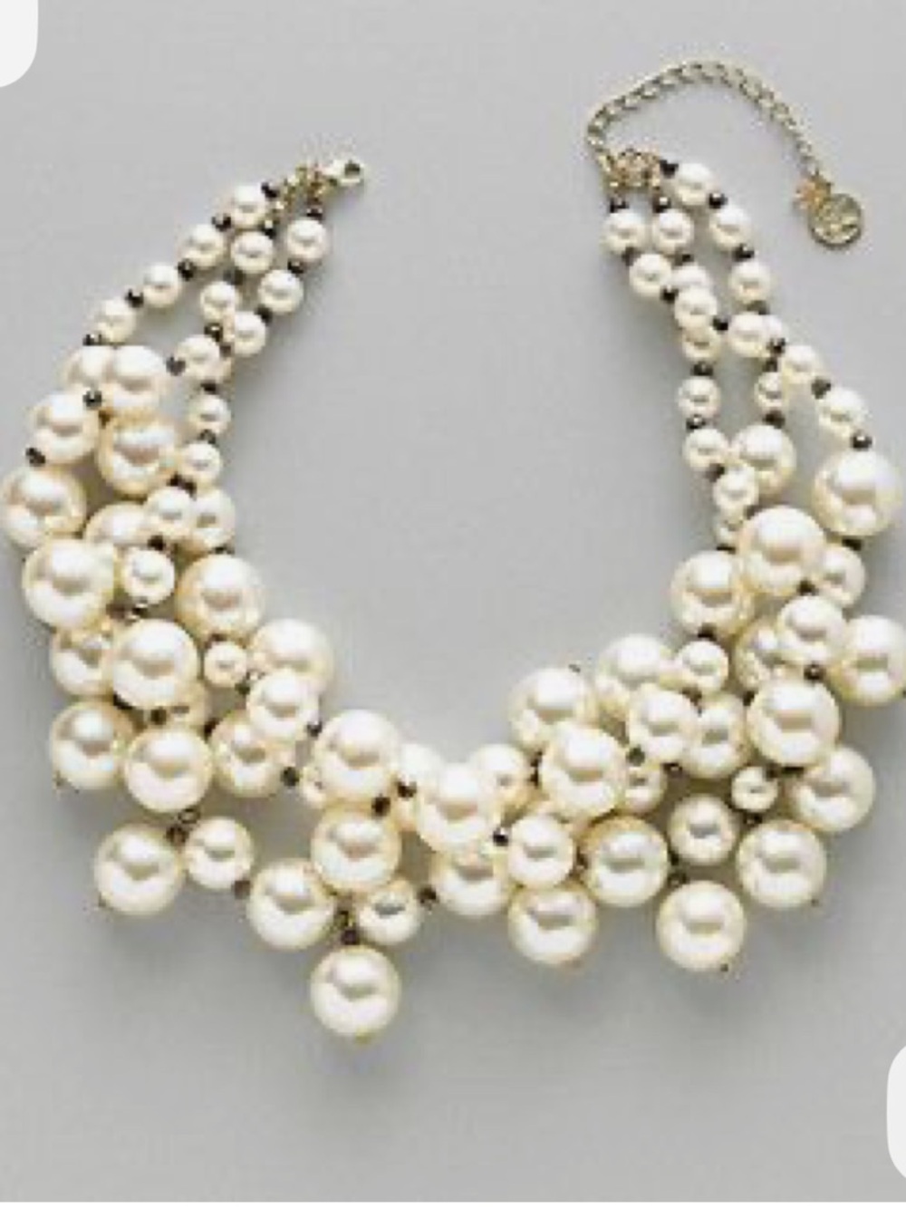 Erica Lyons Vintage Crystalline Pearl Cluster Statement Necklace - Picture 3 of 7